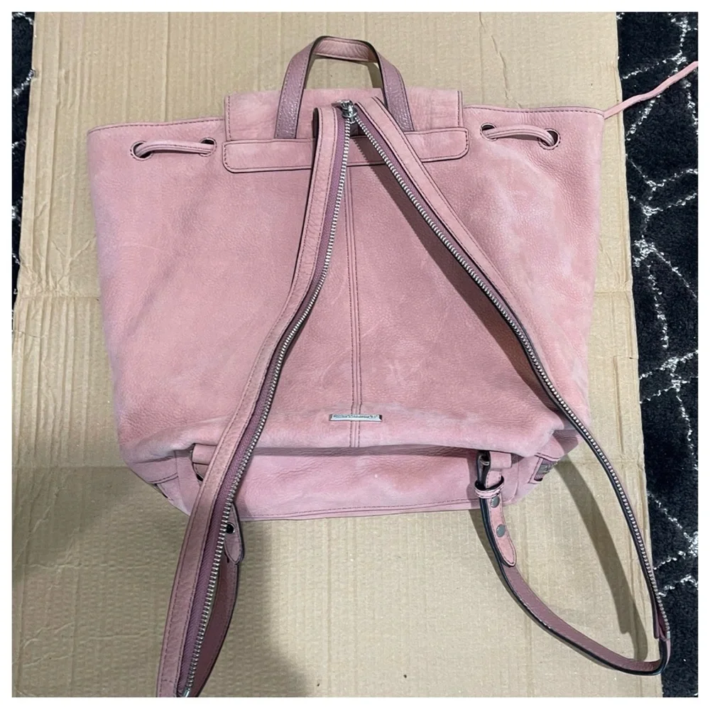 Rebecca Minkoff pink suede Backpack
